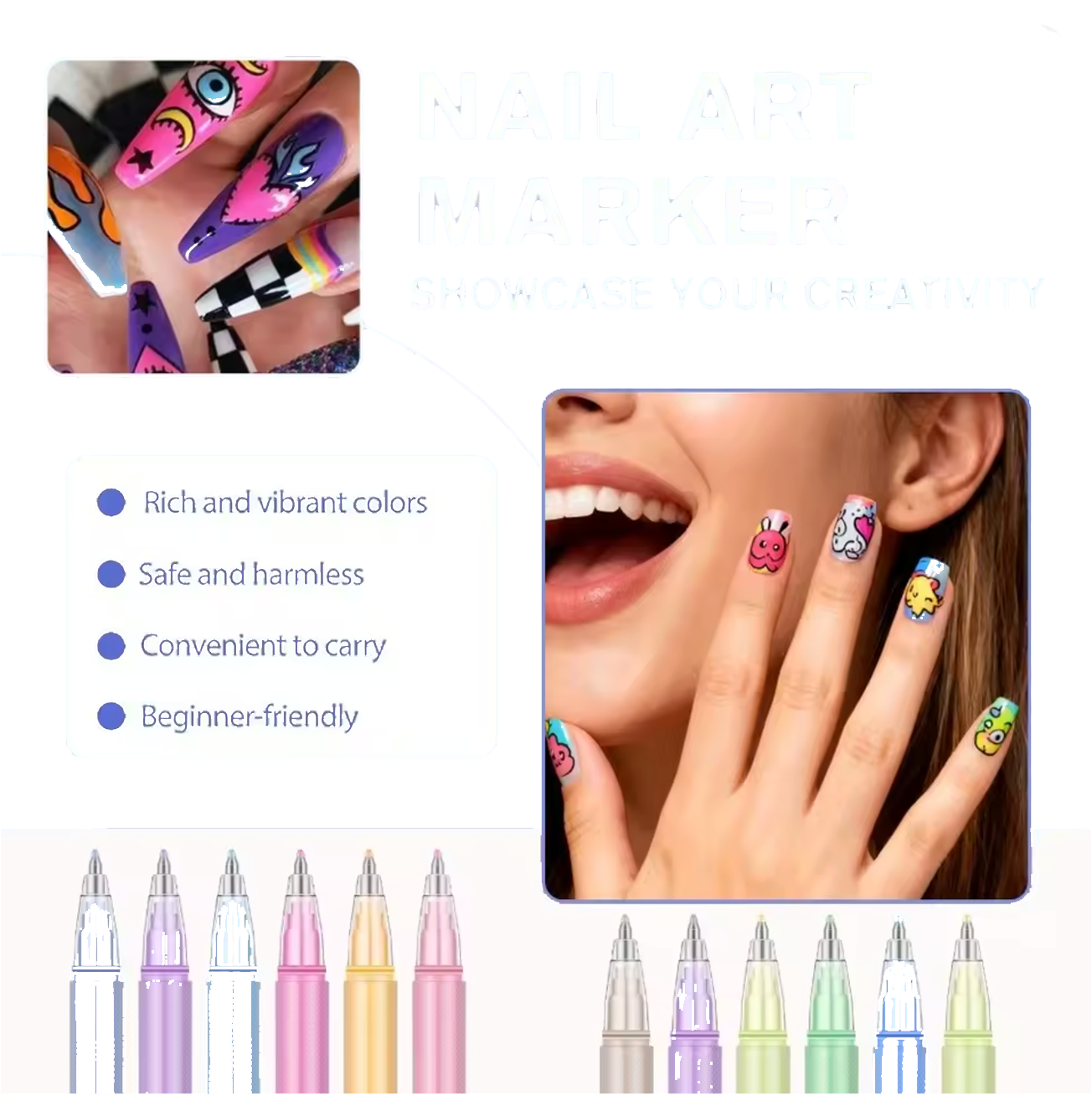 LOUVA Precision Nail Art Pens (10-Color Set)