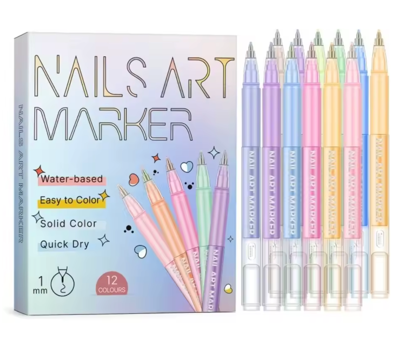 LOUVA Precision Nail Art Pens (10-Color Set)