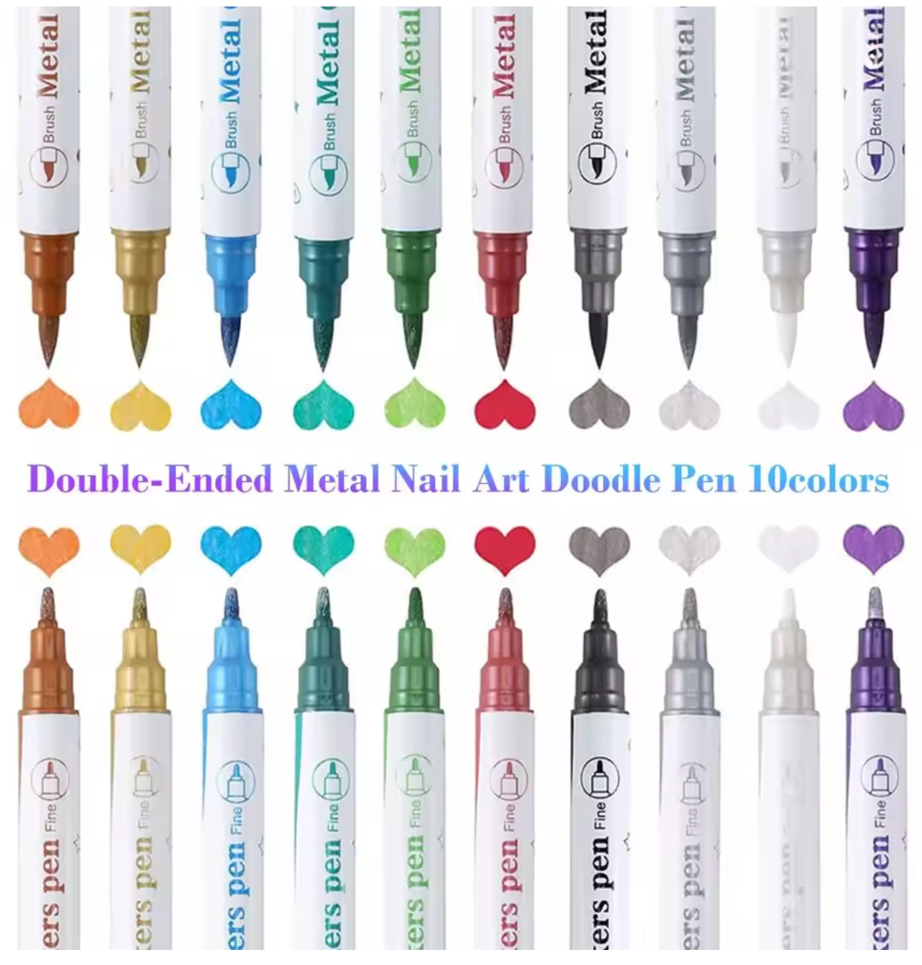 LOUVA Precision Nail Art Pens (10-Color Set)