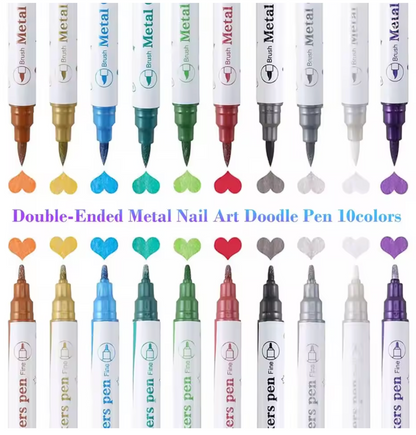 LOUVA Precision Nail Art Pens (10-Color Set)